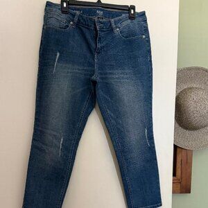 a.n.a. 12p slightly distressed skinny ankle jeans